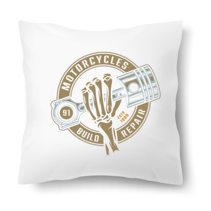 Polštářek s motivem Motorka Build & Repair 40 × 40 cm
