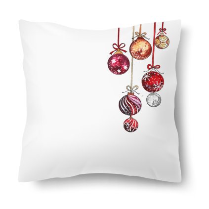 Polštářek s motivem Vánoční ozdoby 40 × 40 cm