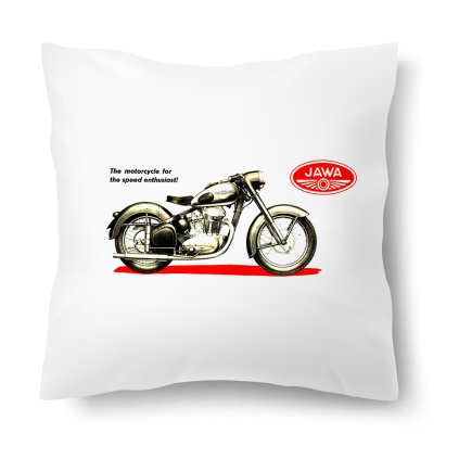Polštářek s motivem Jawa retro motorka 40 × 40 cm