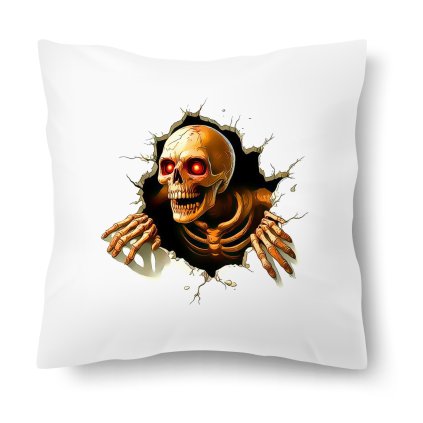 Polštářek s motivem Lebka ze zdi 40 × 40 cm
