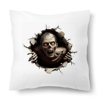 Polštářek s motivem Děsivá tvář ze zdi 40 × 40 cm