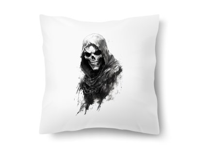 Polštářek s motivem Lebka v kápi 40 × 40 cm