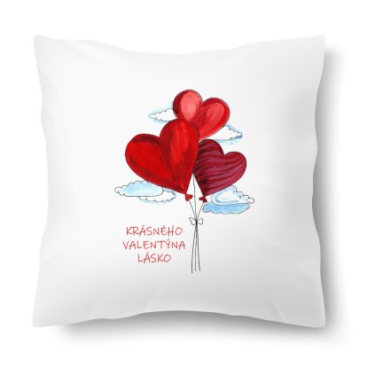 Polštářek s motivem Krásného Valentýna lásko 40 × 40 cm