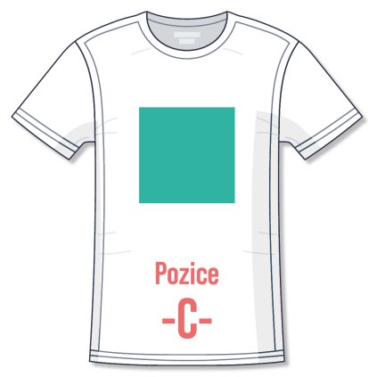 Pozice umístění potisku trička