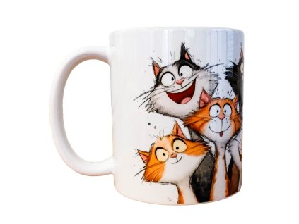 Hrneček s motivem koček a textem 300 ml