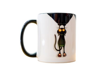 Keramický hrneček s motivem černé kočky 300 ml