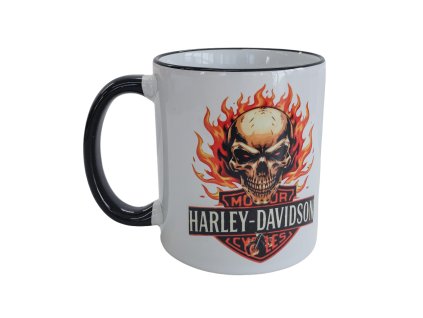 Hrneček Harley-Davidson Skull Flames – keramický, 330 ml
