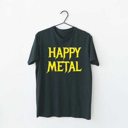 triko cerne happy metal
