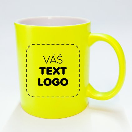 Hrneček s vlastním potiskem 300 ml svítivě žlutý  Možnost dárkového pytlíku s vlastním potiskem