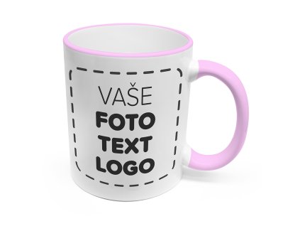 Hrneček 330 ml s volitelným motivem – růžový lem a ouško