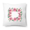 Polštářek s motivem Růžový květinový věnec 40 × 40 cm