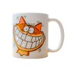 Hrneček s motivem smějící se kočky keramický bílý 300 ml