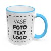 Hrneček 330 ml s volitelným motivem – světle modrý lem a ouško