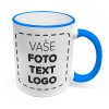 Hrneček 330 ml s volitelným motivem – nebesky modrý lem a ouško