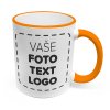Hrneček 330 ml s volitelným motivem – oranžový lem a ouško