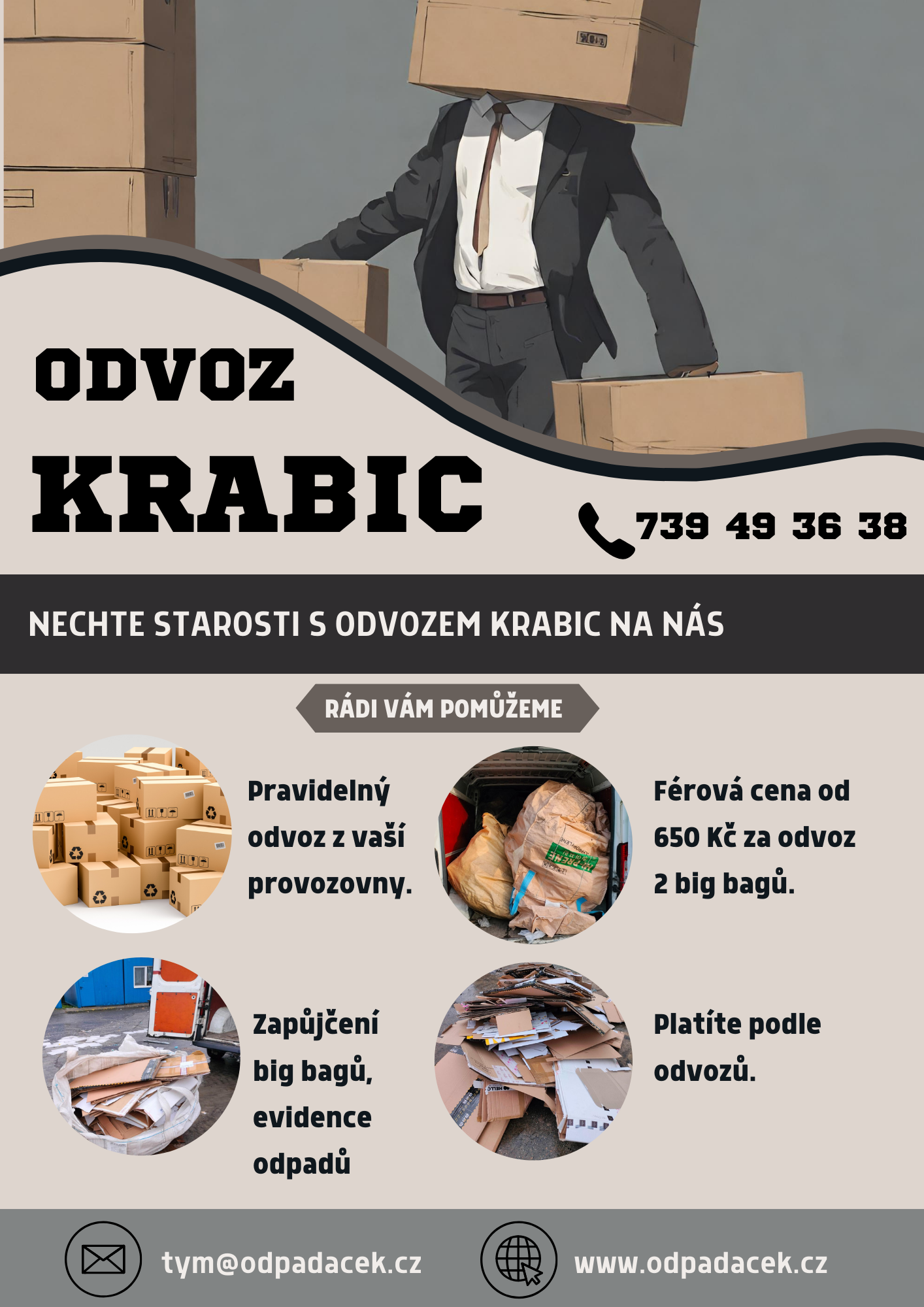 Odvoz kartonu/papíru od Vás z firmy