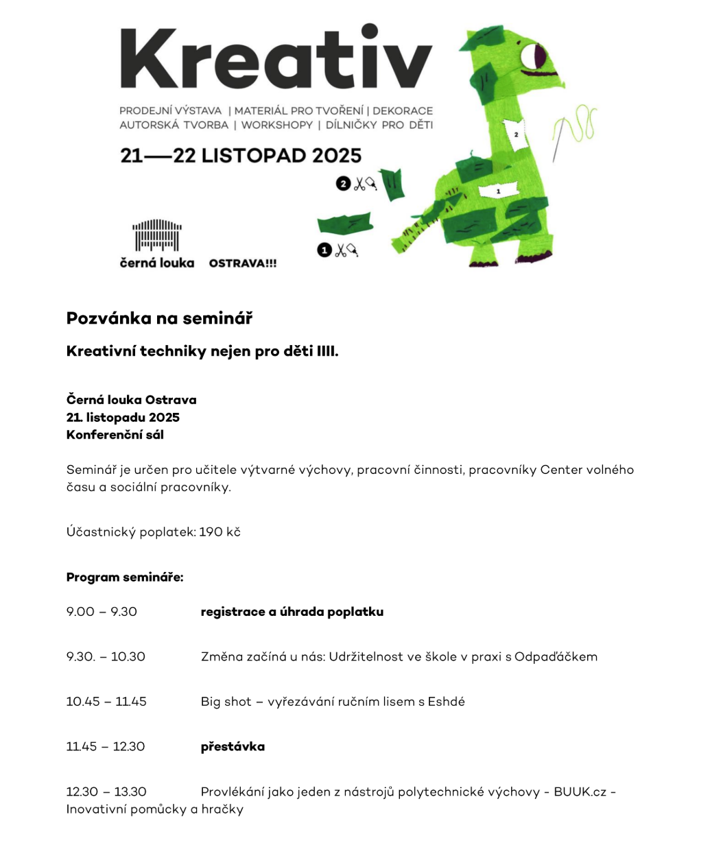 Stali jsme se partnery kreativní výstavy Kreativ