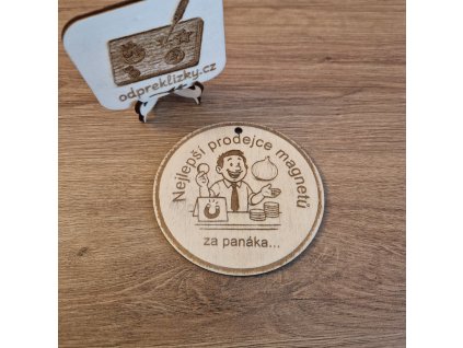 Dřevěná medaile na přání (s možností krabičky)  Personalizovaná dřevěná medaile s vlastním textem + vtipný dárek + originální ocenění