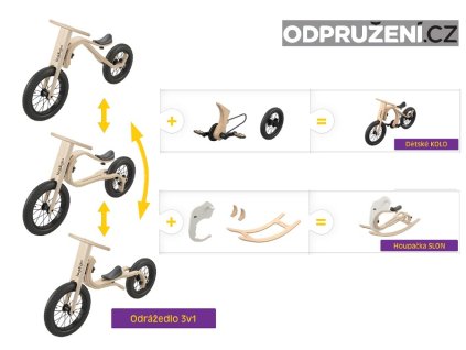 LEG&GO SET Dětská odrážedlo, tříkolka a kolo