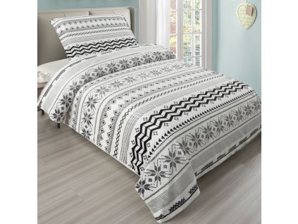 Povlečení mikroplyš-FLAKE GREY 140x200,70x90cm