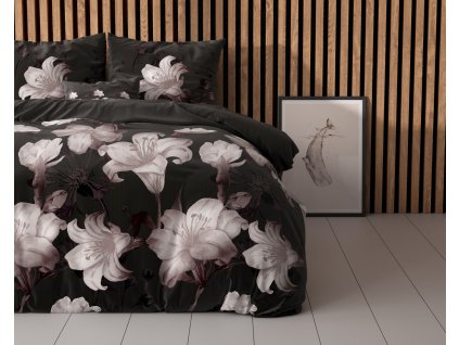 Bavlněné povlečení Dark Flower Black
