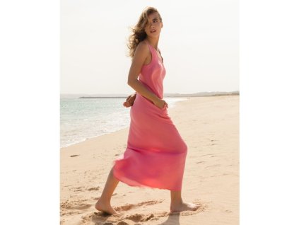 2397 maxi lnene saty bez rukavu bova ve flamingo barve[1]