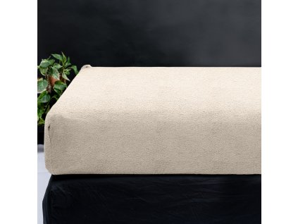 Krémové mikroplyšové prostěradlo 160x200cm