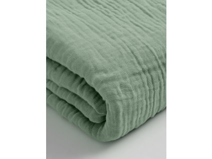 Mušelínové napínací prostěradlo Zelené