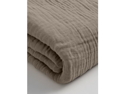 Mušelínové napínací prostěradlo taupe