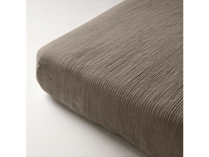 Mušelínové napínací prostěradlo taupe