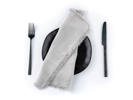 Prostírání s třásněmi Světle šedá 30x40 cm