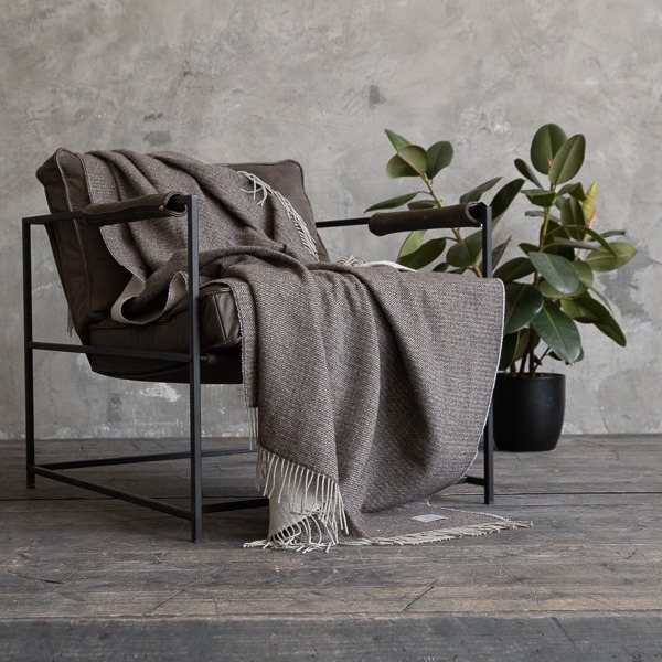 LinenMe Choco Recycled Throw Lorenzo 130x180 cm