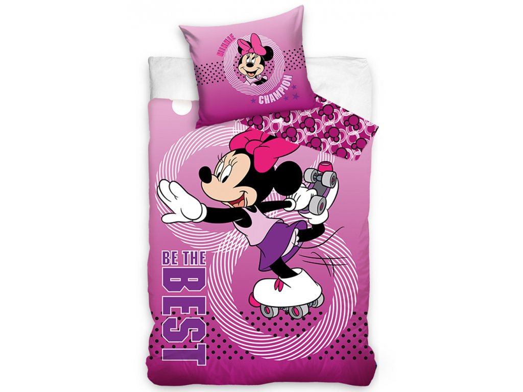 Carbotex bavlna obliečky Disney motív Minnie Mouse na korčuliach bavlna 70x90 140x200