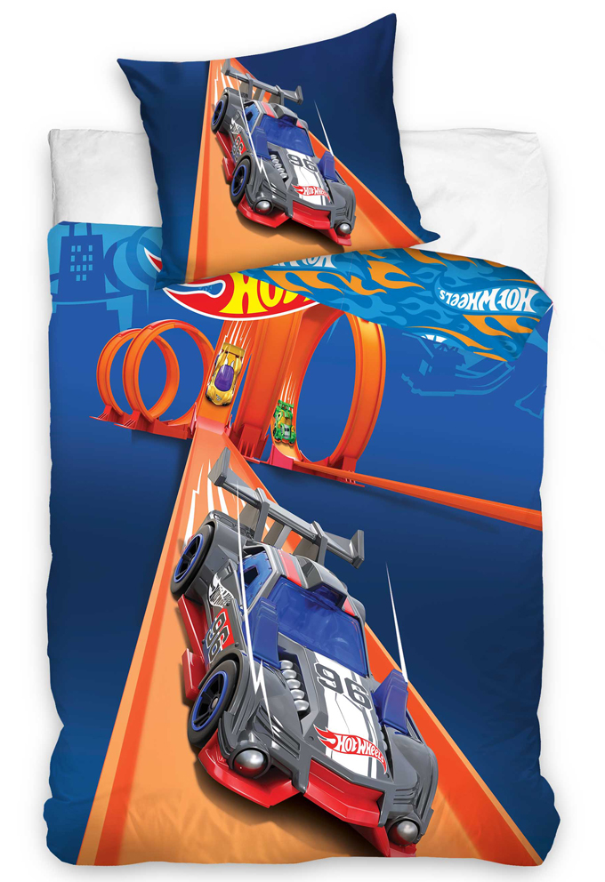 Carbotex bavlna obliečky Hot Wheels motív Pretekárska dráha bavlna Renforcé 70x90 140x200