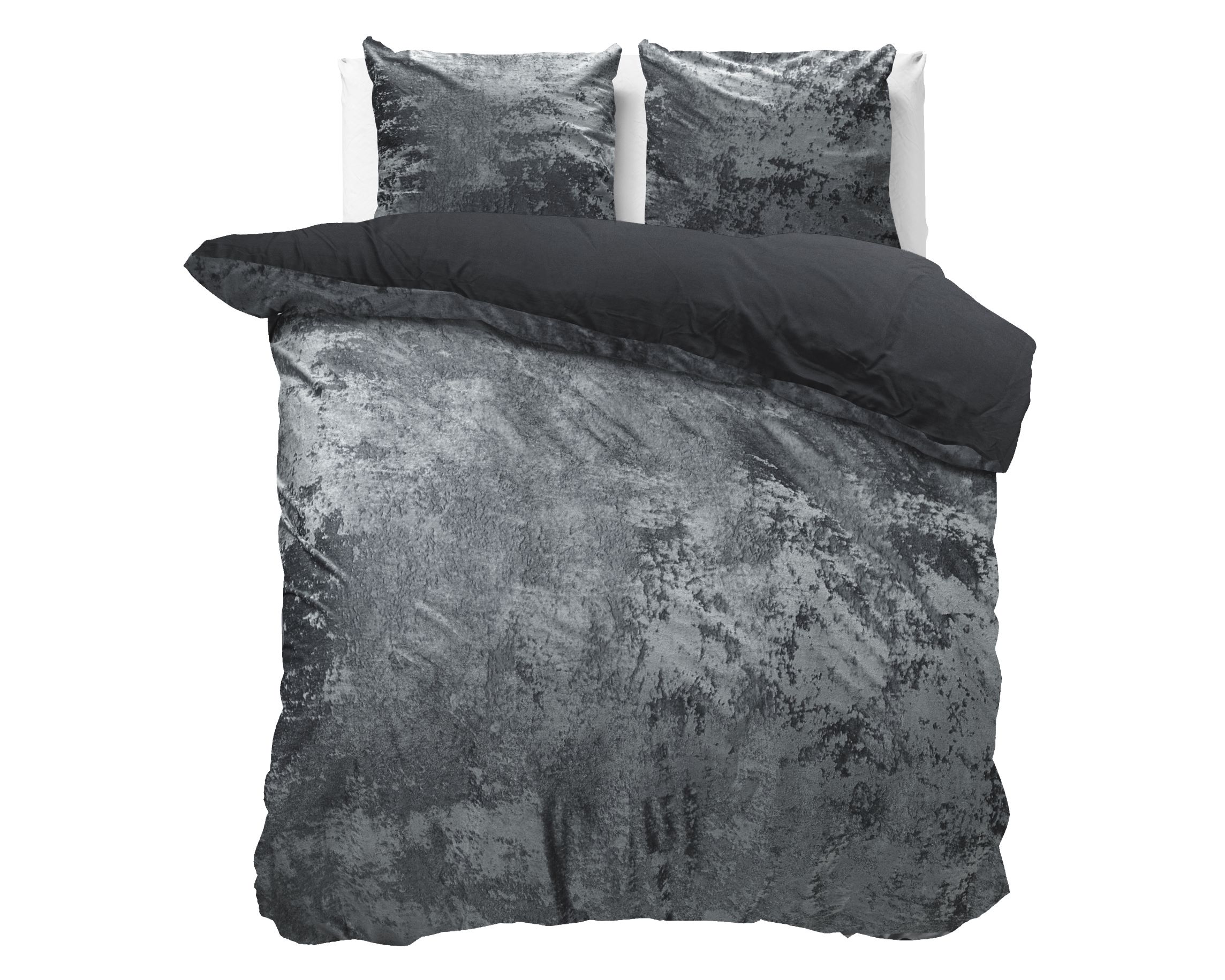 DreamHouse Bavlnené obliečky Crushed Velvet, Antracit 200x220, 60x70 cm