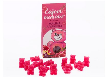 ČAJOVÍ MEDVÍDCI S PŘÍCHUTÍ MALINY A VANILKY 50 g
