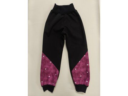Softshellové kalhoty vel.116 černá/srdíčka