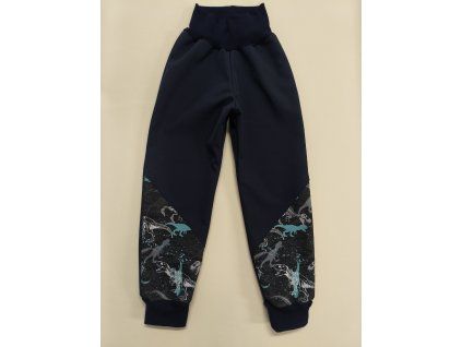 Softshellové kalhoty vel.98 navy/dinosaurus
