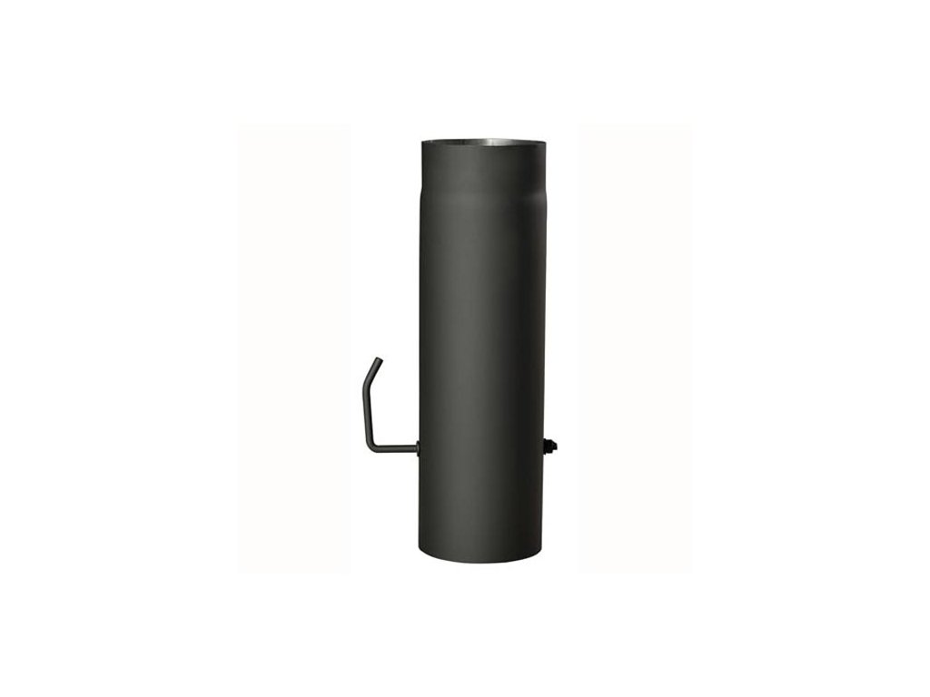 Roura kouřová s klapkou 150 mm/500, t.1,5 mm, černá