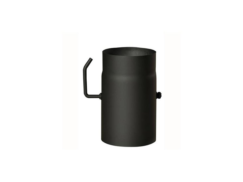 Roura kouřová s klapkou 180 mm/250, t.1,5 mm, černá