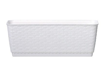 Truhlík s miskou RATOLLA P 49,2 x 17,2 cm, bílá
