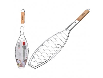 Opékač na rybu 58x14cm BBQ dřev.rukojeť