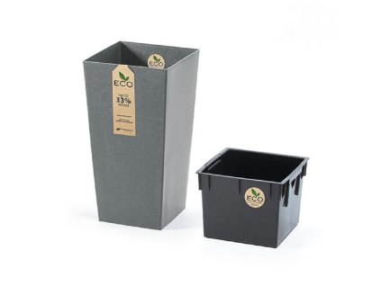 Kvetináč Urbi square ECO sivý kameň, 26,5 cm