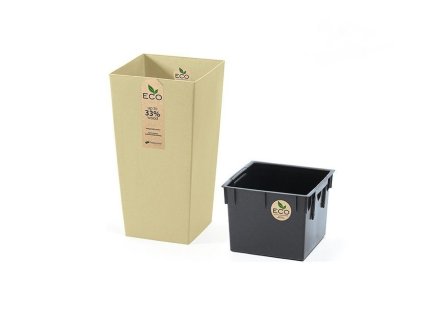 Kvetináč Urbi square ECO krémový, 19,5 cm