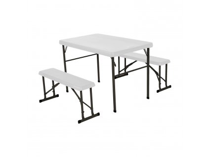 Campingový stôl a 2x lavica LIFETIME 80353/80352