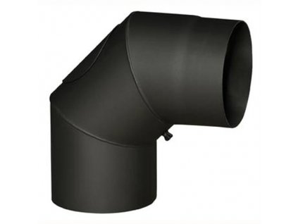 Koleno kouřové s otv.150 mm/90°, t.1,5 mm, černé