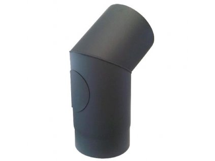 Koleno kouřové s otv.150 mm/45°, t.1,5 mm, černé