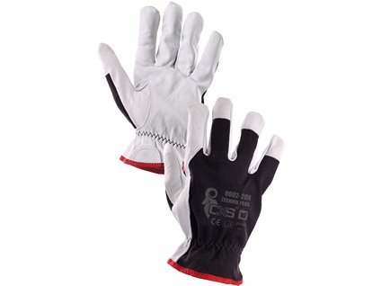 Kombinované rukavice TECHNIK PLUS, čierno-biele, veľ. 08
