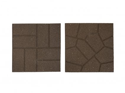 Obojstranná gumová dlaždica Brickface 40 x 40 cm, hnedá