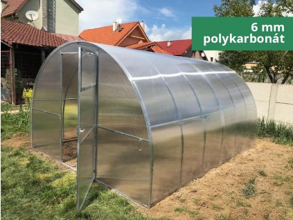 Polykarbonátový skleník IGEL ESTRAGON 6 x 3 m, 6 mm + Lopata CAPO, kolík na sadenie, lopatka, záhradné nožnice, univerzálne hnojivo 1l